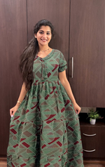 Stylish Alpine FULL FROCK Model Nighties| Fancy Sleeves & Neck Pattern| Side Pocket with Back Tie Rope | Perfect Nightwear Trendy Women's (FRK)