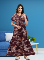 Alpine FULL FROCK Model Nighties| Fancy Sleeves & Neck Pattern| Side Pocket with Back Tie Rope | Perfect Nightwear Trendy Women's (FRK)