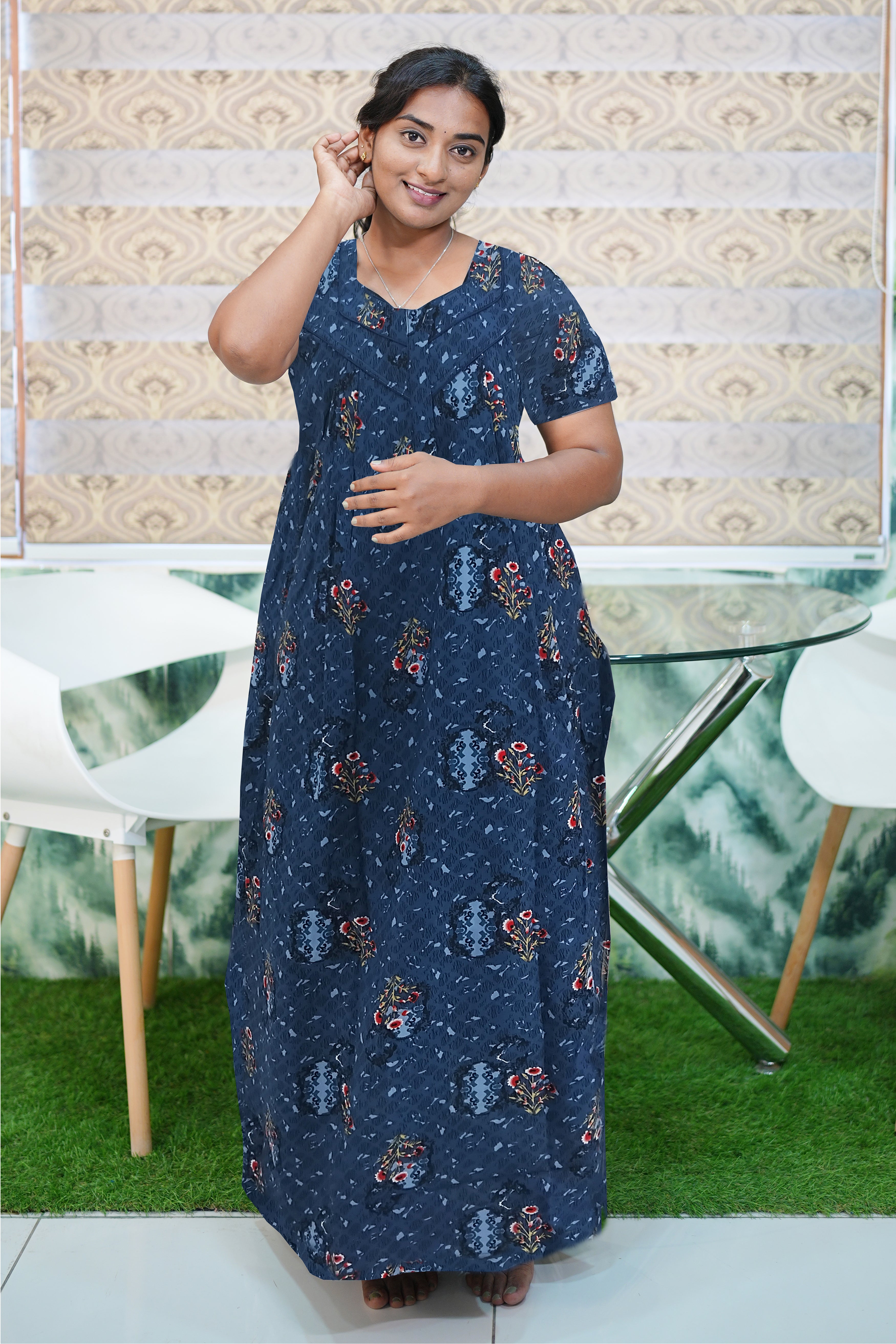 breastfeeding dresses formal Formal Side Slit Nursing Maxi -Hidden Zippers
