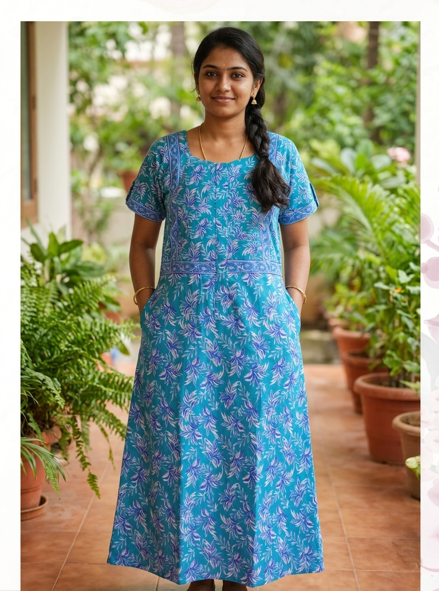 Cotton FROCK Model Casual Wear Nighties | Stylish Pleated Frock Style | Multipurpose Nighties | Pregnancy Wear | Pleated Model | Stylish Nighties for Stylish Women (PWC)