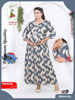 Soft Rayon4-IN-ONE Mom's Feeding & Casual Wear| Pre & Post Maternity Wear | Fancy Long Frock | Best Choice for Pregnancy Women (FIO-F)