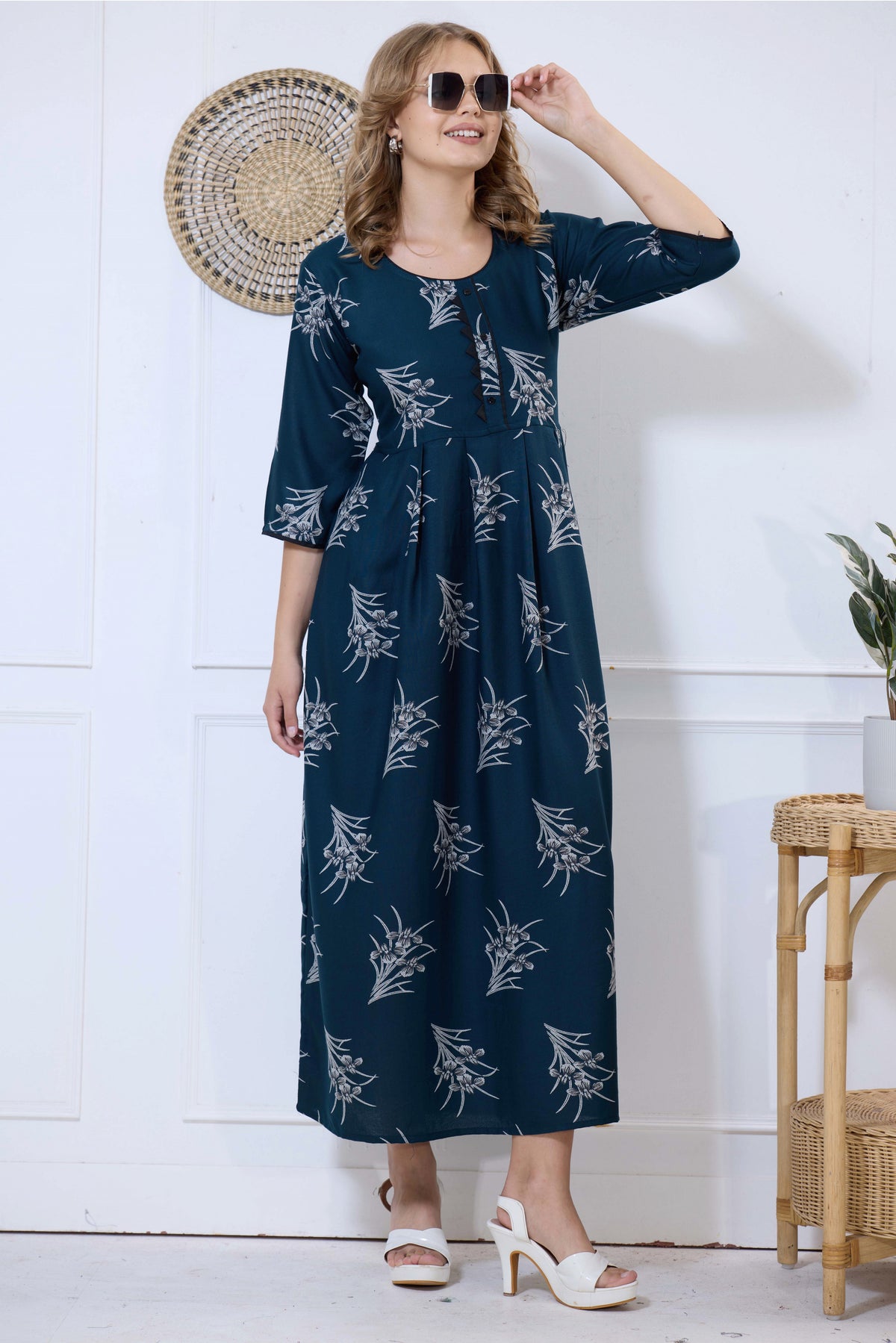 Alpine KURTI Style | Beautiful Stylish KURTI Model | Long 3/4 Sleeve & Side Pocket | Fresh Collection's for Stylish Women's (AK-3/4)