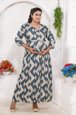 Soft Rayon4-IN-ONE Mom's Feeding & Casual Wear| Pre & Post Maternity Wear | Fancy Long Frock | Best Choice for Pregnancy Women (FIO-F)