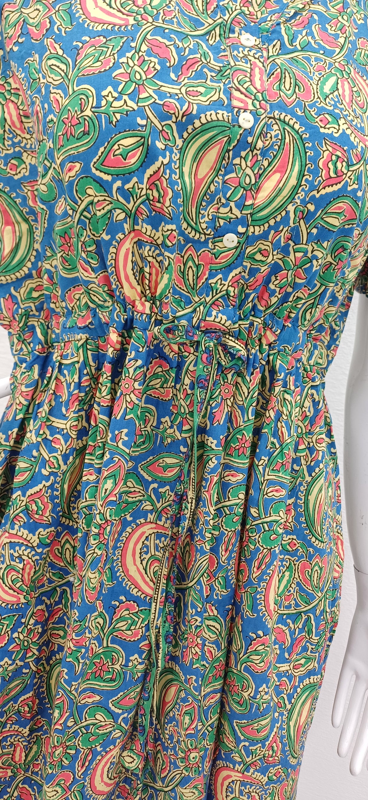 Cotton Gathering Frock for Summer Arrivals | Side Pocket | Button Closed | Elegant Casual Night Wear for Trendy Women's (FKC)