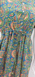 Cotton Gathering Frock for Summer Arrivals | Side Pocket | Button Closed | Elegant Casual Night Wear for Trendy Women's (FKC)