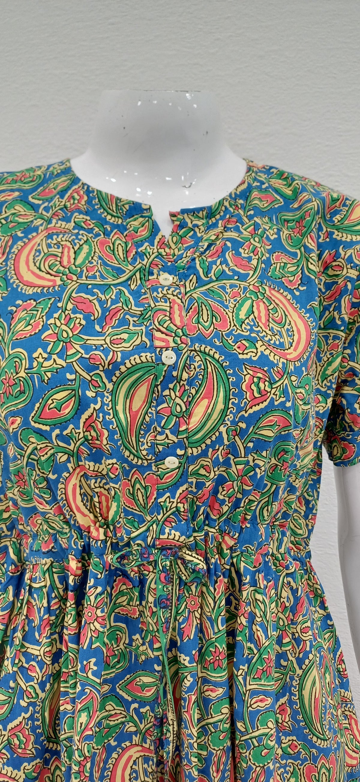 Cotton Gathering Frock for Summer Arrivals | Side Pocket | Button Closed | Elegant Casual Night Wear for Trendy Women's (FKC)