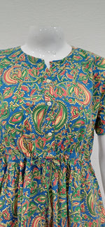 Cotton Gathering Frock for Summer Arrivals | Side Pocket | Button Closed | Elegant Casual Night Wear for Trendy Women's (FKC)