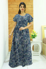 New Arrivals FULL FROCK Model Nighties| Fancy Sleeves & Neck Pattern| Side Pocket with Back Tie Rope | Perfect Nightwear Trendy Women's (FRK)