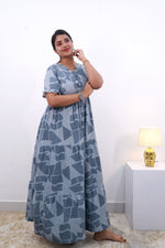 Mangai 3 Layer Frock Model Nighties Soft and Smooth Premium Quality Rayon Material , Fancy Frilled Sleeve Side Pocket , Back tie Rope Stylish Collection's for Trendy Women's (MRK)