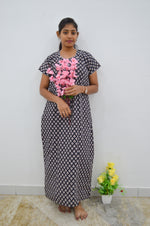 MANGAI New Regular Fit Cotton Printed Nighties - All Over Printed Stylish Nightwear for Stylish Women | Side Cut Pocket | Beautiful Nighties for Stylish Women's | Colourful Printed Cotton Nighties (ATR)