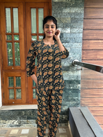 MANGAI Premium Cotton Printed Cambric Night Suits | Stylish Print's All Over | Top & Bottom Set | 3/4 Sleeve | Trendy Night Suits for Stylish Women's (MNS)