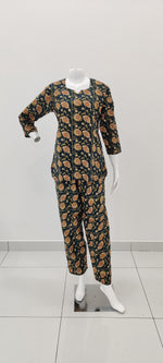 MANGAI Premium Cotton Printed Cambric Night Suits | Stylish Print's All Over | Top & Bottom Set | 3/4 Sleeve | Trendy Night Suits for Stylish Women's (MNS)