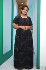 MANGAI Premium Cotton Printed Pleated Model Half Sleeve 5XL Size Nighties - Fancy Neck | With Side Pocket |Shrinkage Free Nighties | Trendy Collection's for Stylish Women's (5XL-VBS)