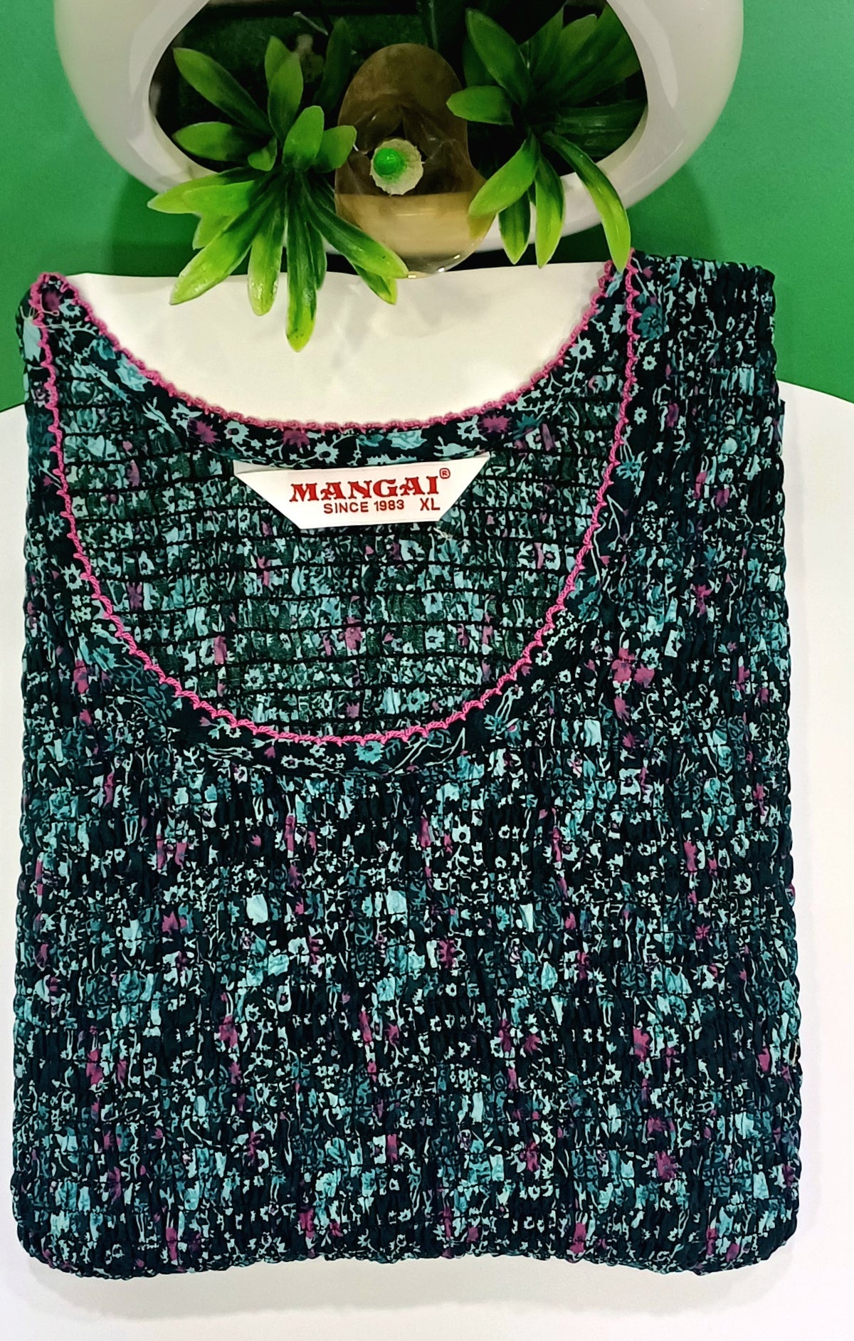 Crush Smocking Nighties for Stylish Women | Soft wrinkled texture Smocking Model | Rounded neck with Side Pocket | Daily wear Nighties for trendy women (PPL)