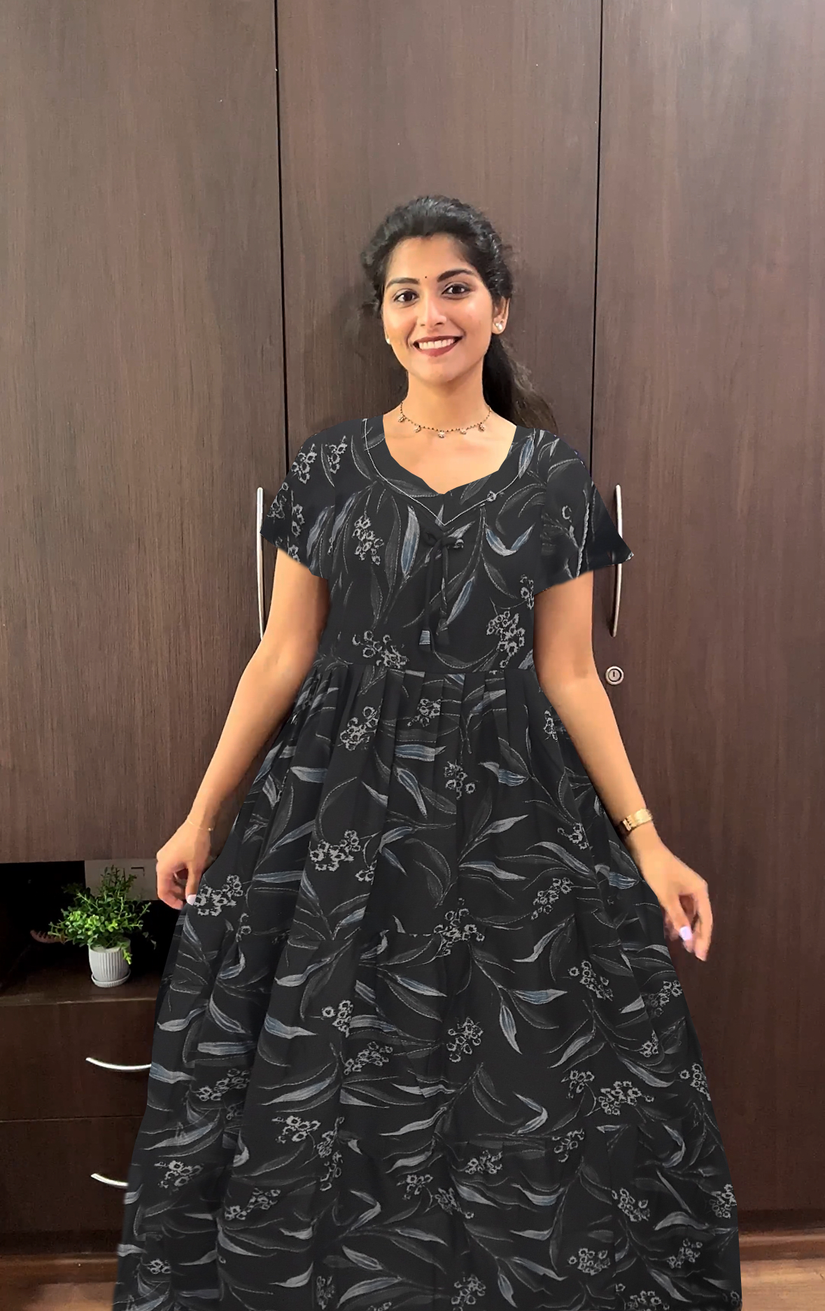 Stylish Alpine FULL FROCK Model Nighties| Fancy Sleeves & Neck Pattern| Side Pocket with Back Tie Rope | Perfect Nightwear Trendy Women's (FRK)