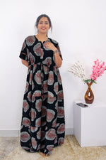 Stylish Arrivals Rayon Gathering Frock Model Night Gown's | Front Adjustable Gathering Style Rope Rope | Double Layer Sleeve | Trending Collection's for Stylish Women's (FKG)