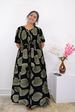 Stylish Arrivals Rayon Gathering Frock Model Night Gown's | Front Adjustable Gathering Style Rope Rope | Double Layer Sleeve | Trending Collection's for Stylish Women's (FKG)