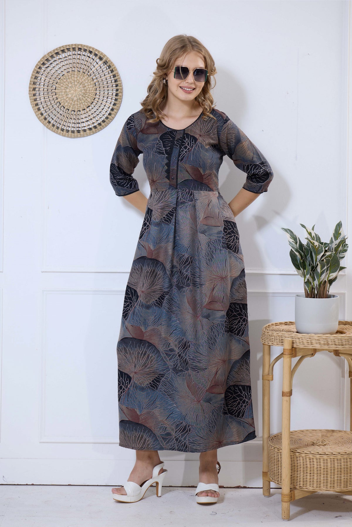 Alpine KURTI Style | Beautiful Stylish KURTI Model | Long 3/4 Sleeve & Side Pocket | Fresh Collection's for Stylish Women's (AK-3/4)