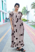 MANGAI Rayon Frock Nighties | Front Open Lengthy Zipper Comforts Feeding | Fancy Double Layered Butterfly Sleeve's | Post & Pre Pregnancy's and Casual Wear | Side Pocket |Versatile Rayon Frock Night Gown's for Stylish Women's (RPW)