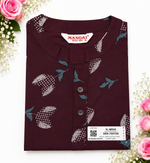 New MANGAI Stylish Rayon Cord Set Night Suits for all Stylish Women's | Long Sleeve with Size Pocket Beautiful all Over Printed Elastic Waist Top & Bottom Cord Set your Perfect Nightwear Companion (MRNS)