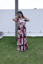 MANGAI Stylish Arrivals Rayon Gathering Frock Model Night Gown's | Adjustable Rope | Front and Back Frock Style | Double Layer Sleeve | Trending Collection's for Stylish Women's (GFK)