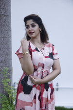 MANGAI Stylish Arrivals Rayon Gathering Frock Model Night Gown's | Adjustable Rope | Front and Back Frock Style | Double Layer Sleeve | Trending Collection's for Stylish Women's (GFK)