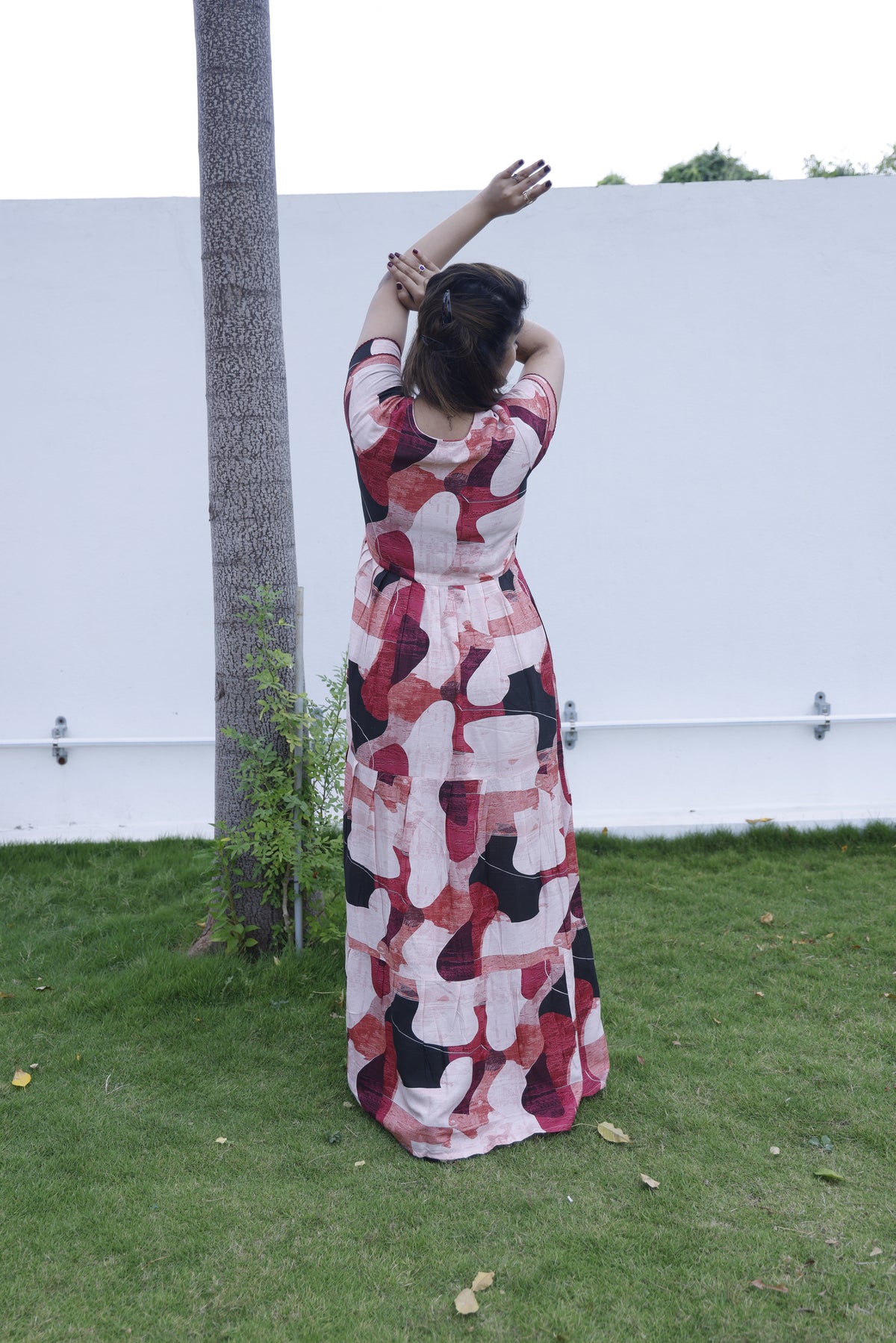 MANGAI Stylish Arrivals Rayon Gathering Frock Model Night Gown's | Adjustable Rope | Front and Back Frock Style | Double Layer Sleeve | Trending Collection's for Stylish Women's (GFK)