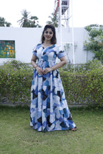 MANGAI Stylish Arrivals Rayon Gathering Frock Model Night Gown's | Adjustable Rope | Front and Back Frock Style | Double Layer Sleeve | Trending Collection's for Stylish Women's (GFK)