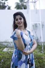 MANGAI Stylish Arrivals Rayon Gathering Frock Model Night Gown's | Adjustable Rope | Front and Back Frock Style | Double Layer Sleeve | Trending Collection's for Stylish Women's (GFK)