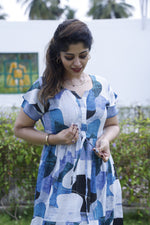 MANGAI Stylish Arrivals Rayon Gathering Frock Model Night Gown's | Adjustable Rope | Front and Back Frock Style | Double Layer Sleeve | Trending Collection's for Stylish Women's (GFK)