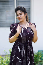 Stylish Arrivals Rayon Gathering Frock Model Night Gown's | Front Adjustable Gathering Style Rope Rope | Puff Sleeve | Trending Collection's for Stylish Women's (GFK)