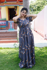 Stylish Arrivals Rayon Gathering Frock Model Night Gown's | Front Adjustable Gathering Style Rope Rope | Double Layer Sleeve | Trending Collection's for Stylish Women's (GFK)