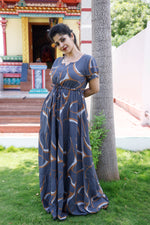 Stylish Arrivals Rayon Gathering Frock Model Night Gown's | Front Adjustable Gathering Style Rope Rope | Double Layer Sleeve | Trending Collection's for Stylish Women's (GFK)