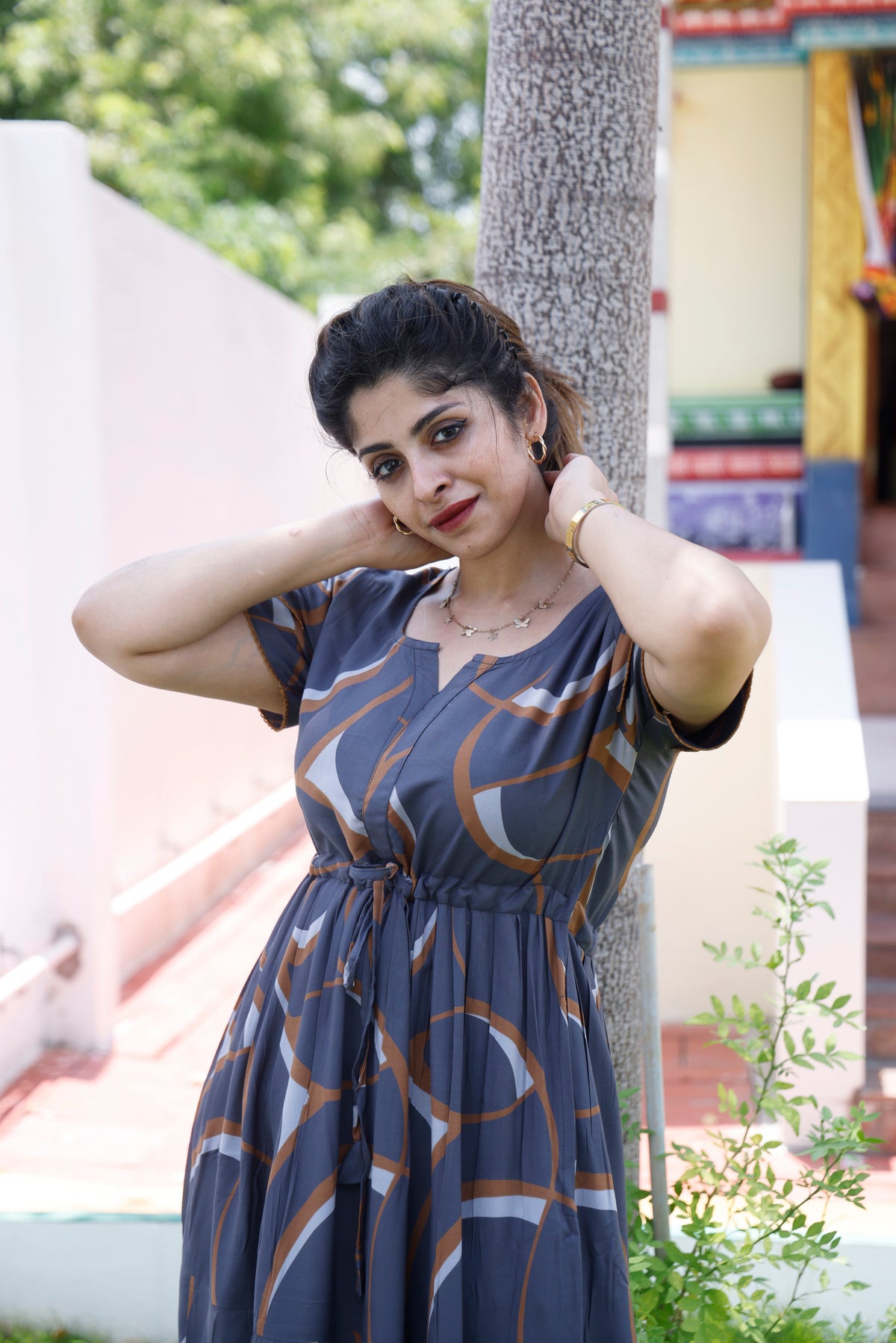 Stylish Arrivals Rayon Gathering Frock Model Night Gown's | Front Adjustable Gathering Style Rope Rope | Double Layer Sleeve | Trending Collection's for Stylish Women's (GFK)