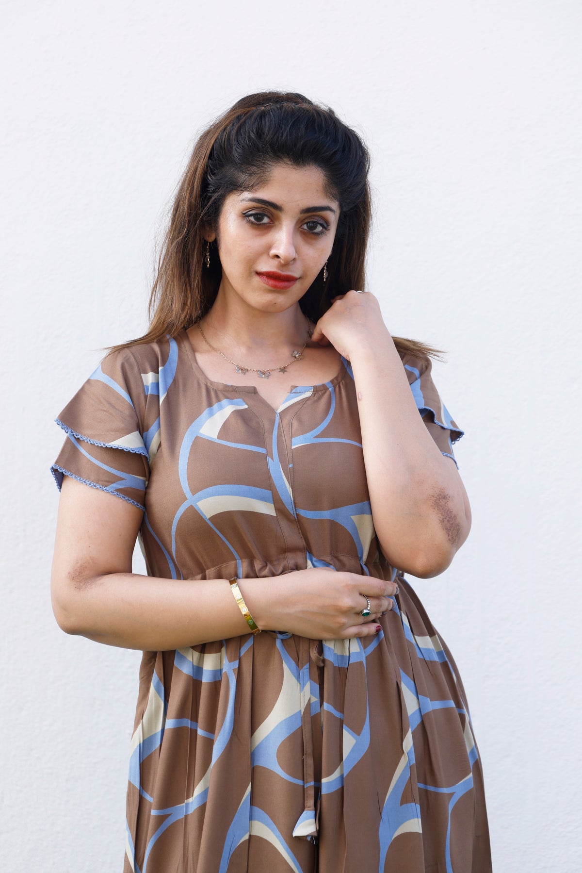 Stylish Arrivals Rayon Gathering Frock Model Night Gown's | Front Adjustable Gathering Style Rope Rope | Double Layer Sleeve | Trending Collection's for Stylish Women's (GFK)