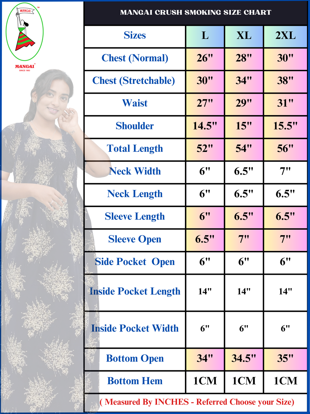 Crush Smocking Nighties for Stylish Women | Soft wrinkled texture Smocking Model | Rounded neck with Side Pocket | Daily wear Nighties for trendy women (PPL)
