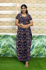 MANGAI Premium Cotton Printed Pleated Model Half Sleeve 4XL Size Nighties - Fancy Neck | With Side Pocket |Shrinkage Free Nighties | Trendy Collection's for Stylish Women's (4PZ)