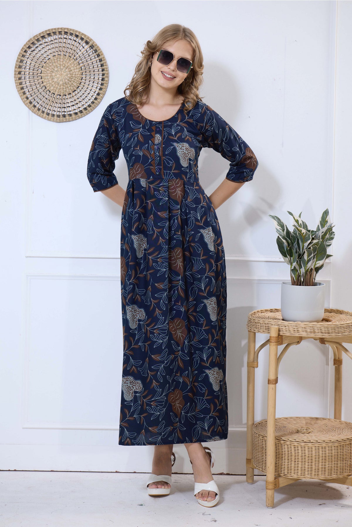 Alpine KURTI Style | Beautiful Stylish KURTI Model | Long 3/4 Sleeve & Side Pocket | Fresh Collection's for Stylish Women's (AK-3/4)