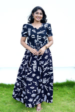 Stylish Arrivals Rayon Gathering Frock Model Night Gown's | Front Adjustable Gathering Style Rope Rope | Puff Sleeve | Trending Collection's for Stylish Women's (GFK)