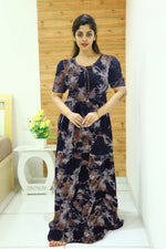 Alpine FULL FROCK Model Nighties| Fancy Sleeves & Neck Pattern| Side Pocket with Back Tie Rope | Perfect Nightwear Trendy Women's (FRK)