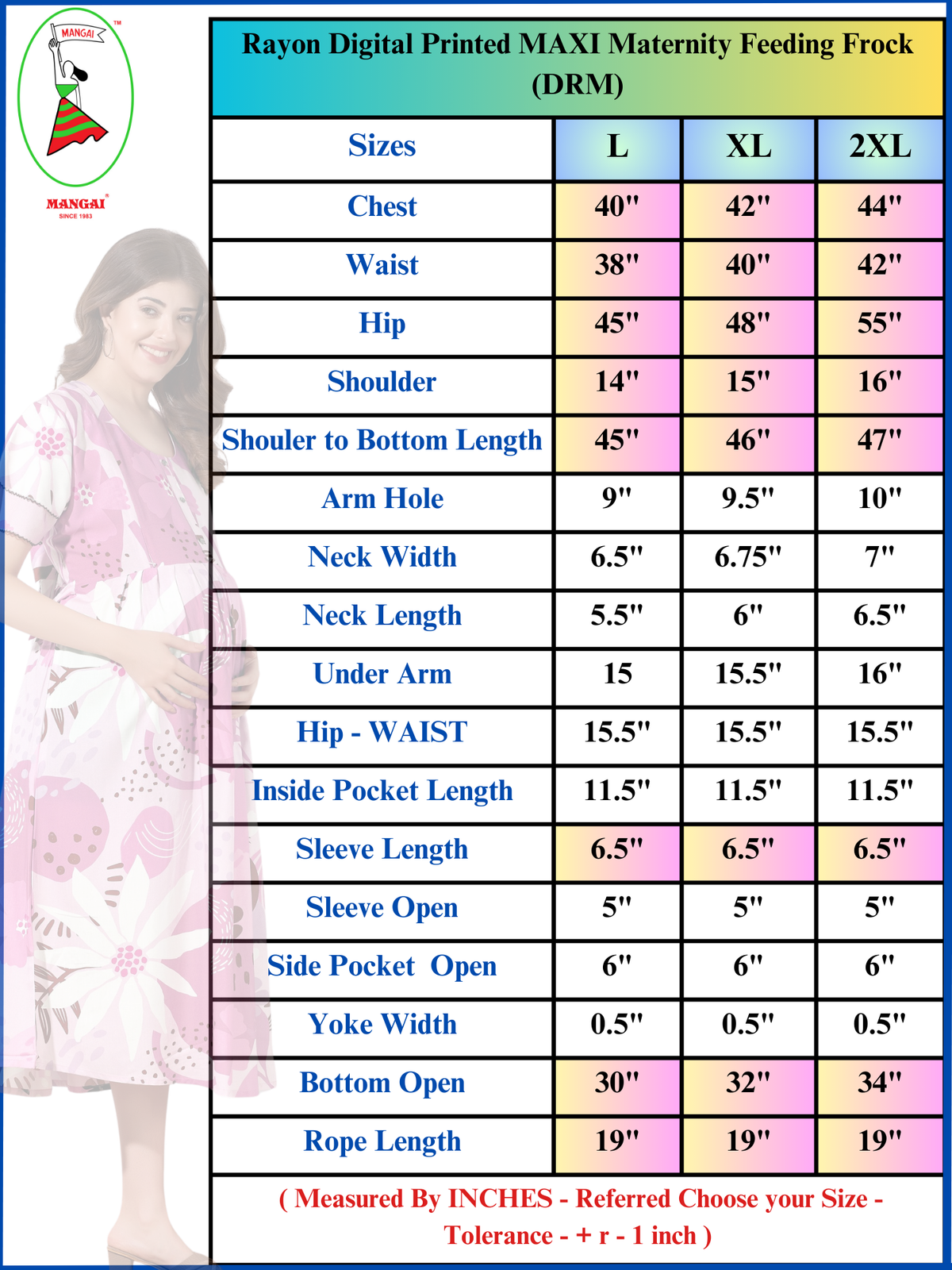 New Stylish Digital Printed Rayon Maternity MAXI Frock | Feeding Friendly Vertical Invisible Zipper's | Adjustable Back Tie Rope | Side Pocket with Fancy Sleeve's | Perfect Maternity Feeding MAXI Frock (DRM)