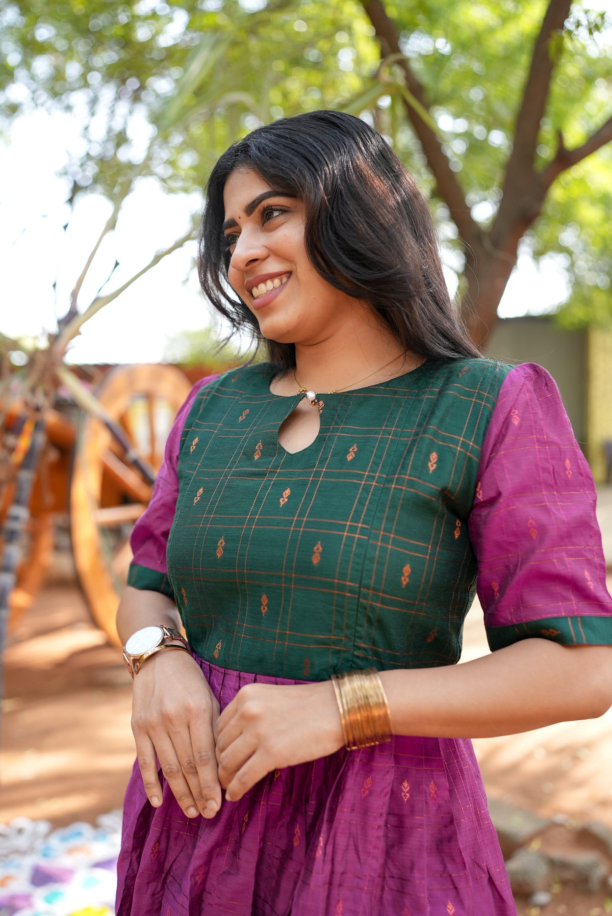 MANGAI New Festive Maternity Wear | Invisible Feeding Zipper | Side Pocket | Adjustable Back Tie Rope | Long Top Casual Wear (MFW)