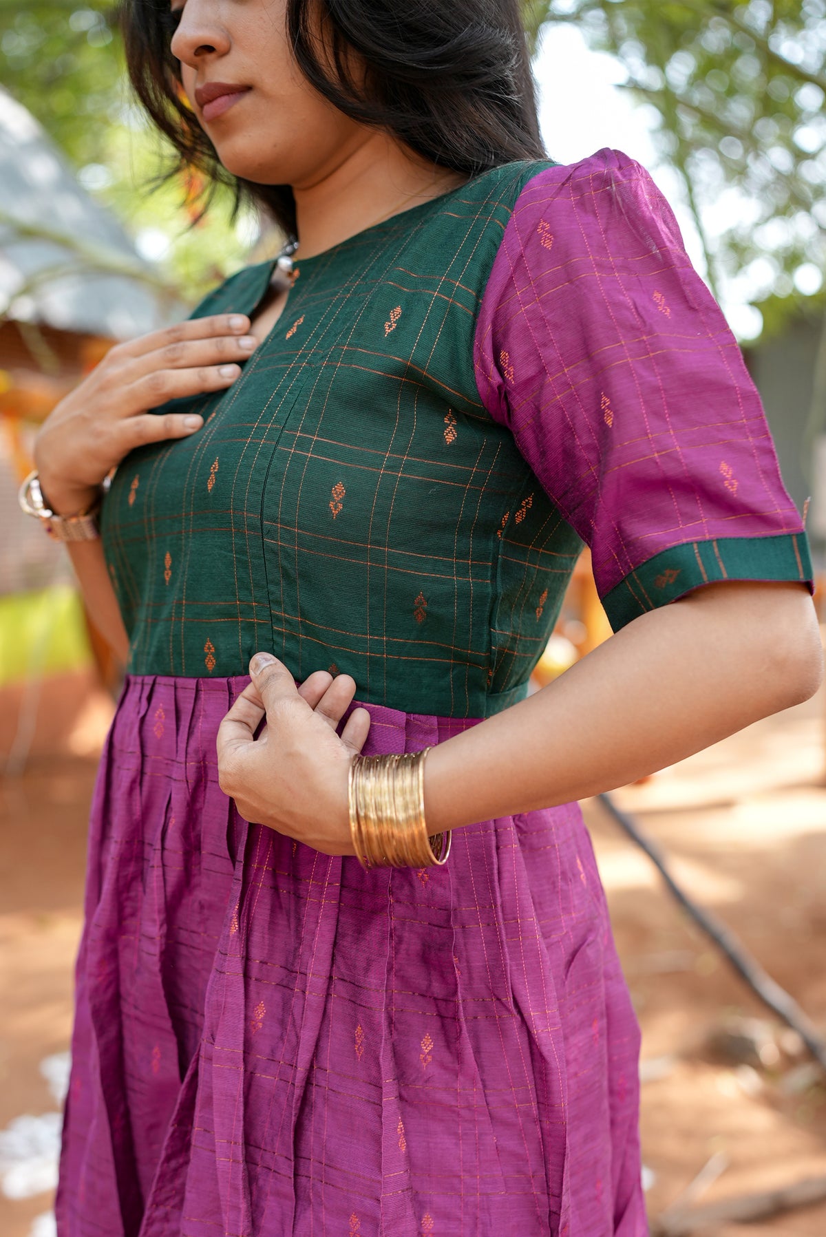MANGAI New Festive Maternity Wear | Invisible Feeding Zipper | Side Pocket | Adjustable Back Tie Rope | Long Top Casual Wear (MFW)