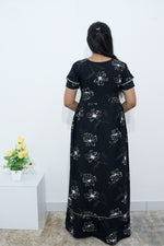 MANGAI Rayon Frock Nighties | Front Open Lengthy Zipper Comforts Feeding | Fancy Double Layered Sleeve's | Post & Pre Pregnancy's and Casual Wear | Side Pocket |Versatile Rayon Frock Night Gown's for Stylish Women's (RPW)