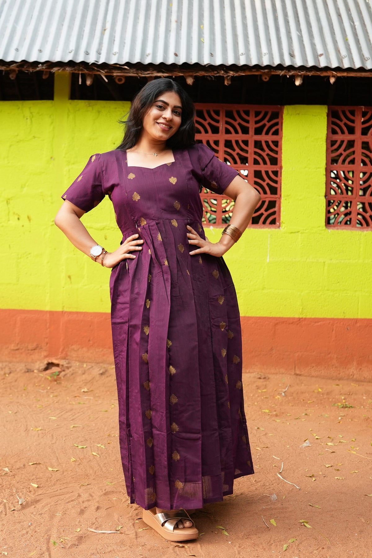 MANGAI New Festive Maternity Wear | Invisible Feeding Zipper | Side Pocket | Adjustable Back Tie Rope | Long Top Casual Wear (MFW)