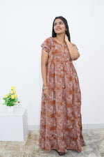 MANGAI Rayon Frock Nighties | Front Open Lengthy Zipper Comforts Feeding | Fancy Double Layered Sleeve's | Post & Pre Pregnancy's and Casual Wear | Side Pocket |Versatile Rayon Frock Night Gown's for Stylish Women's (RPW)