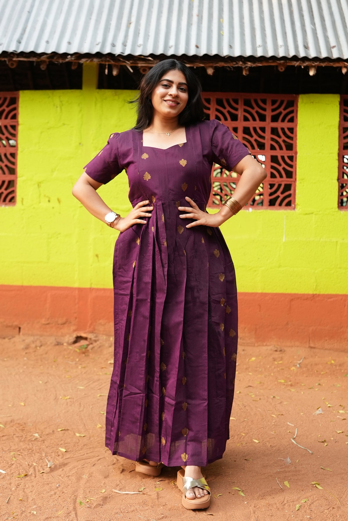 MANGAI New Festive Maternity Wear | Invisible Feeding Zipper | Side Pocket | Adjustable Back Tie Rope | Long Top Casual Wear (MFW)