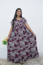 MANGAI Rayon Frock Nighties | Front Open Lengthy Zipper Comforts Feeding | Fancy Double Layered Sleeve's | Post & Pre Pregnancy's and Casual Wear | Side Pocket |Versatile Rayon Frock Night Gown's for Stylish Women's (RPW) (