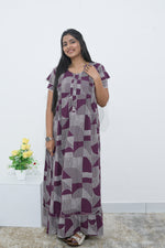 MANGAI Rayon Frock Nighties | Front Open Lengthy Zipper Comforts Feeding | Fancy Double Layered Sleeve's | Post & Pre Pregnancy's and Casual Wear | Side Pocket |Versatile Rayon Frock Night Gown's for Stylish Women's (RPW) (