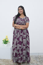 MANGAI Rayon Frock Nighties | Front Open Lengthy Zipper Comforts Feeding | Fancy Double Layered Sleeve's | Post & Pre Pregnancy's and Casual Wear | Side Pocket |Versatile Rayon Frock Night Gown's for Stylish Women's (RPW) (